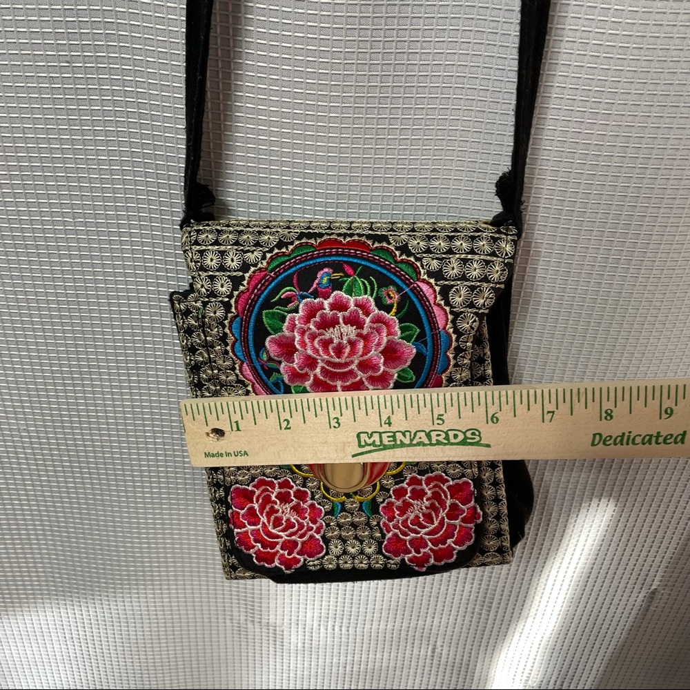 Floral Embroidered BOHO Crossbody - Picture 6 of 7